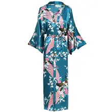 Women Long Rayon Kimono Robe #6
