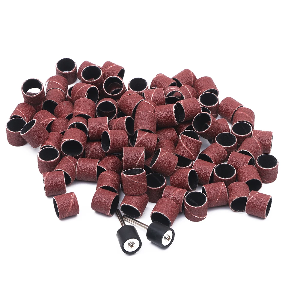 

100x 1/2" 12.5mm Polishing Sanding Bands Sleeve Belts Drum Mandrel Abrasive Rotary Tool Grit 80 120 180