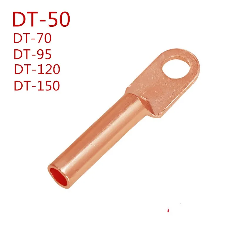 DT-50 Square Copper Nose Copper Wire The Ear Line Nose Connection Terminal Copper Plug Oil Cable Copper Joint National Standard