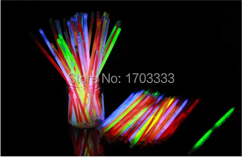 Cheap 3500pcs/lot 5 colors mixed 8inches(5*200mm) glow stick glow bracelet light up bracelet for dj party club