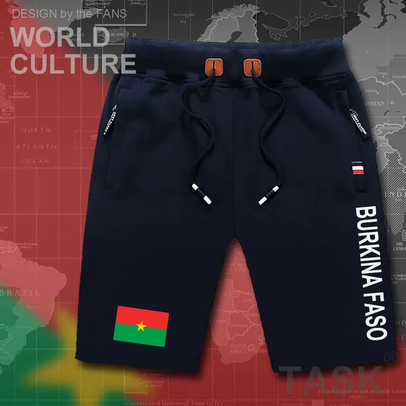 Burkina Faso mens shorts beach man men's board shorts flag workout zipper pocket sweat bodybuilding 2017 cotton  BFA Burkinab