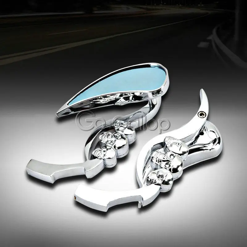 Motorcycle Chrome Skull Rearview Mirrors For Suzuki Intruder Volusia VS VL LC 700 750 800 1400 1500