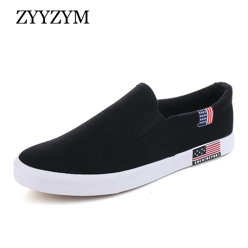 Canvas Men Shoes Slip-On Unisex Style Breathable Top Fashion Cloth Youth Loafers Male Shoes Large size