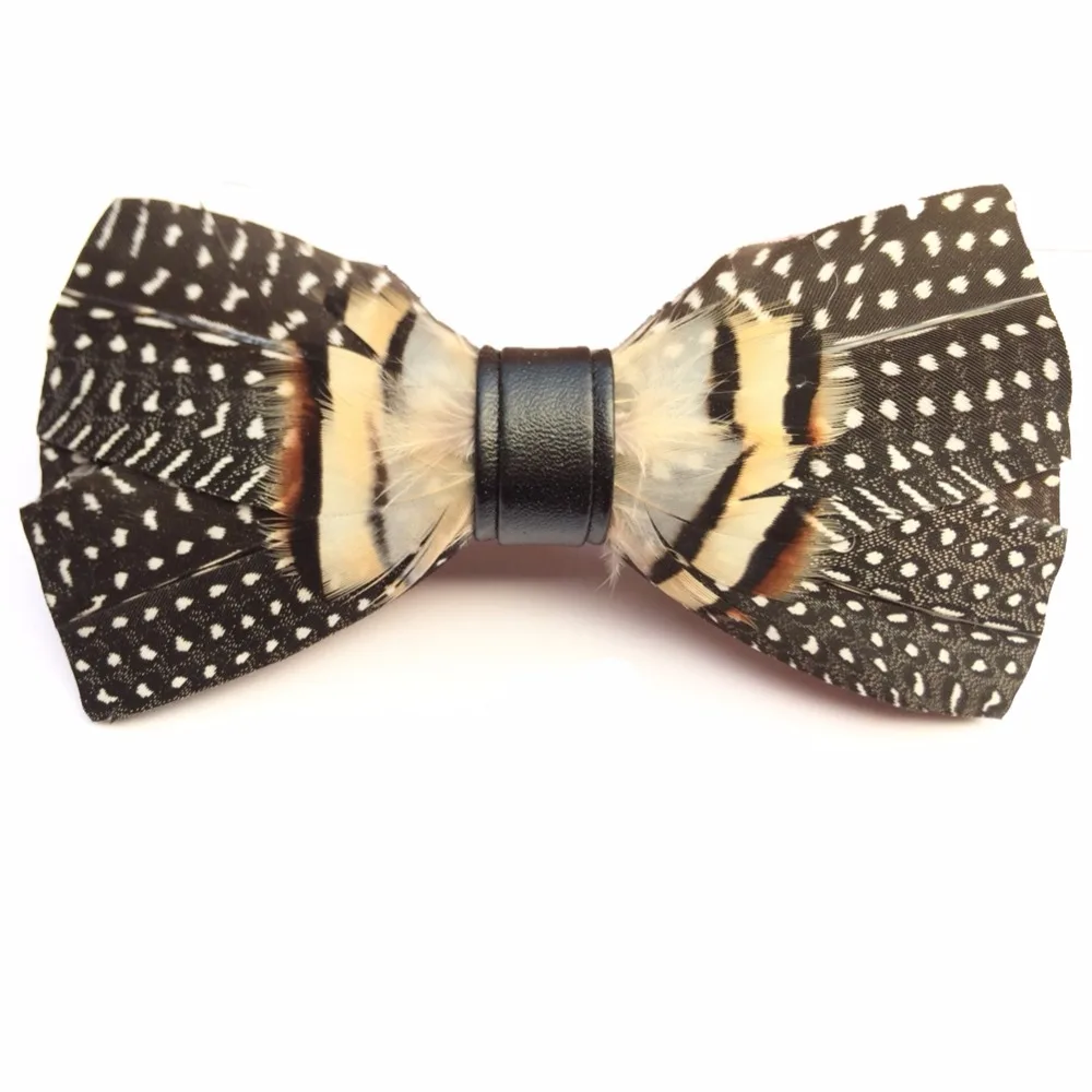 

Novelty Natural Feather Bow Tie Men's Bowtie Necktie