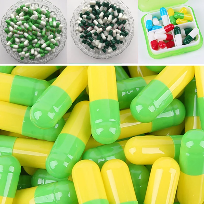 

5000pcs 1# 2# 3# Green+White Empty Capsule Shells DIY Powder Packing Bottle DIY Mask Capsules Makeup Packing Shell