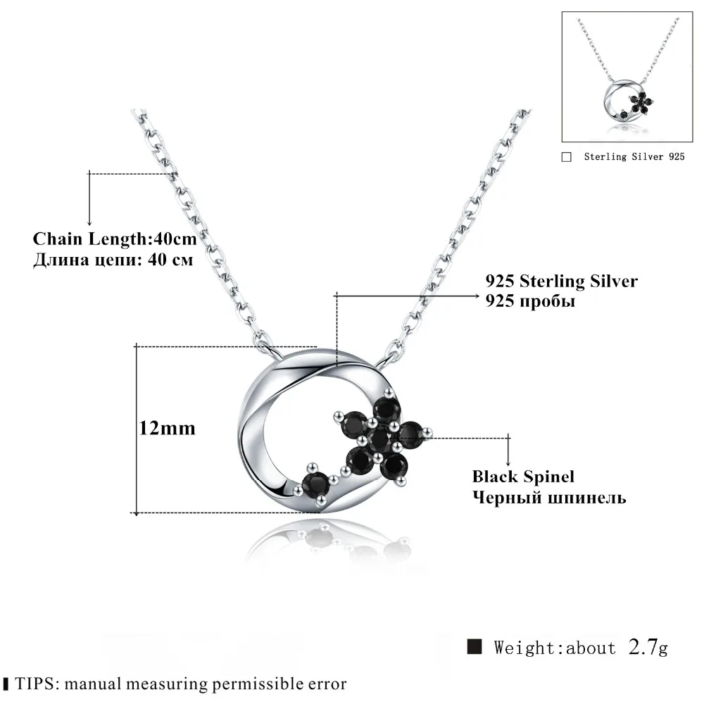 BLACK AWN Hot Sale Silver Color Flower Pendant Necklace Women Sterling Silver Jewelry K036