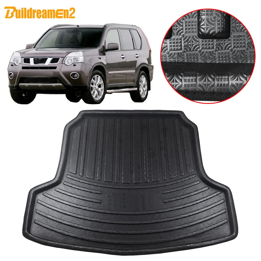 Buildreamen2 For Nissan X-Trail T30 Car Trunk Mat Tray Boot Liner Floor Cargo Mud Carpet Pad 2001 2002 2003 2004 2005 2006 2007