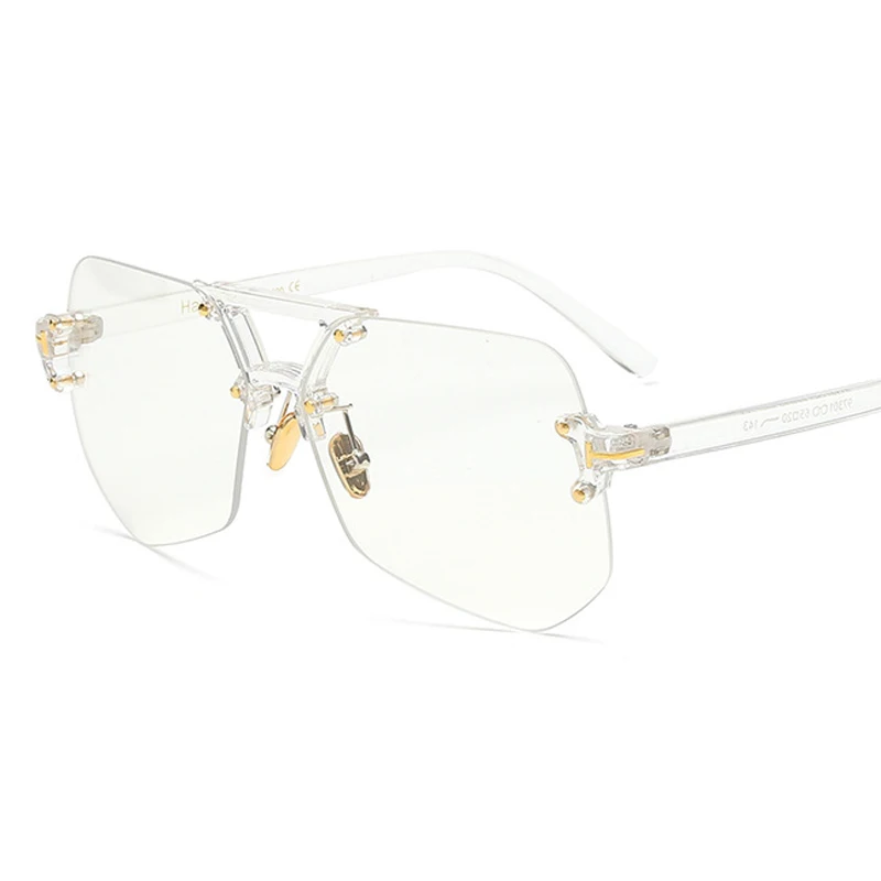 Peekaboo moda jasne przezroczyste okulary ramki dla kobiet mężczyzn 2019 mężczyzna oprawki do okularów rimless nieregularne — zdjęcie 3