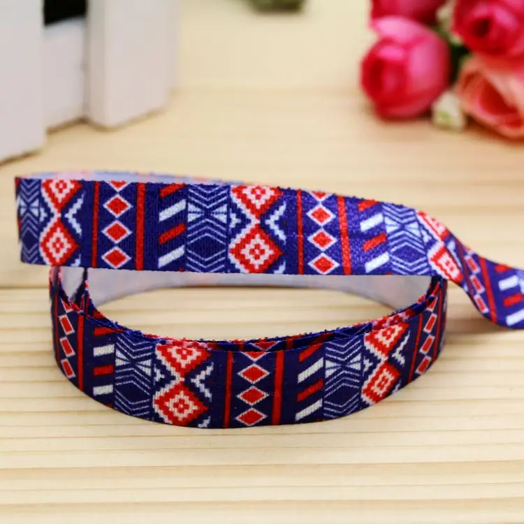 5/8''  Fold Elastic aztec printed headband headwear hairband diy decoration wholesale OEM H4991