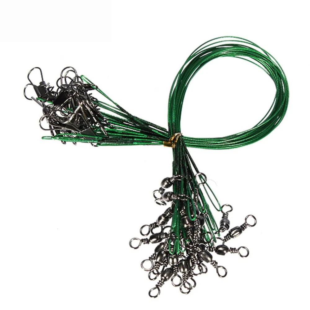 72pcs/lot Fly Fishing Line Steel Wire Leader with Swivel Fishing Accessory 15/23/30cm Olta Lead Core Leash Tool Accessories B4