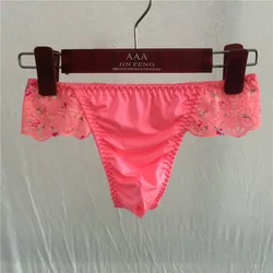 2018 New Arrival Sexy Bikini Men's Thongs Underwear Flowery Lace Lyca G-Strings Men Fashion Male Thong Underwear