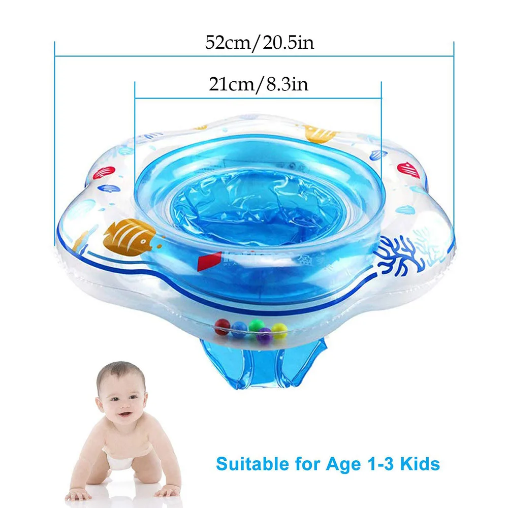 Baby Swimming Ring Float with Double Airbag Safety Seat Inflatable Infant Swim Ring Toy Kid Pool Bathtub Accessories Water Sport