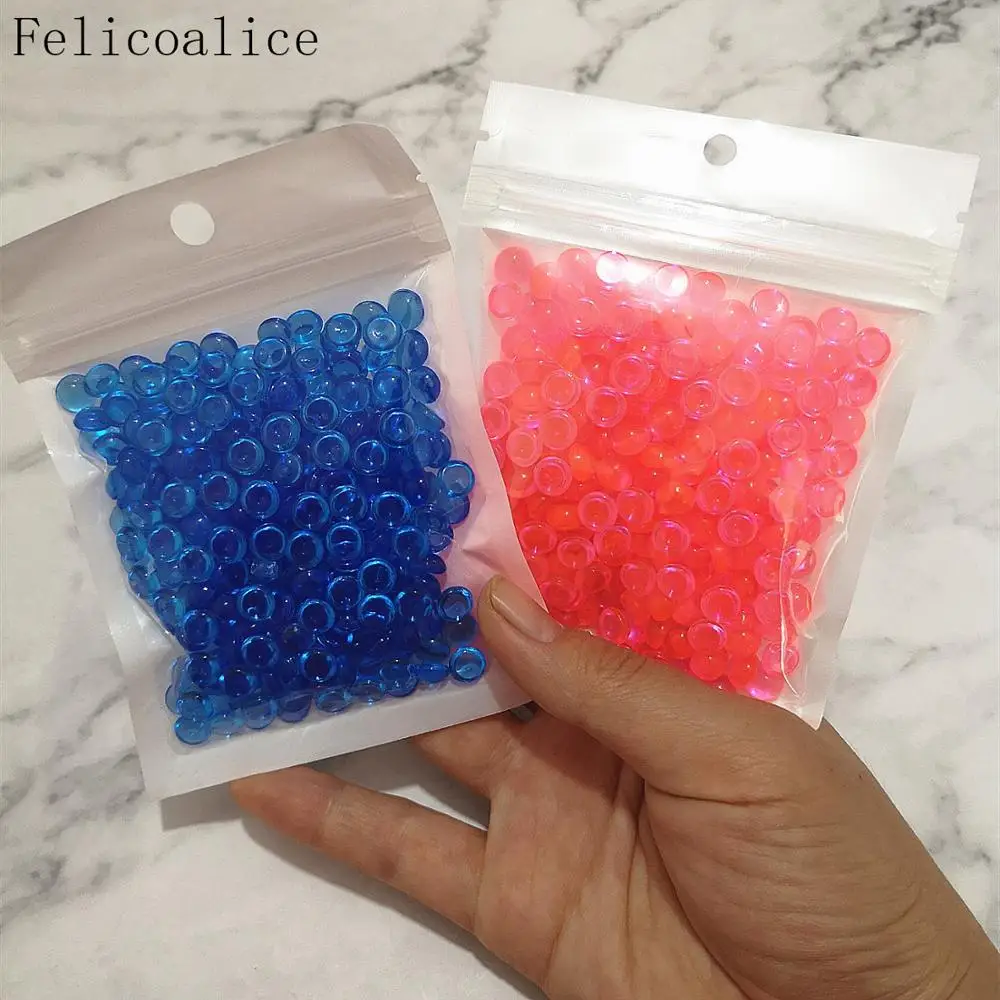 2 Packs Kristall Flache Fischglas Perlen Bunte Gummi Bälle Für Schleim Füllstoff DIY Liefert Decor Charms Für Schleim