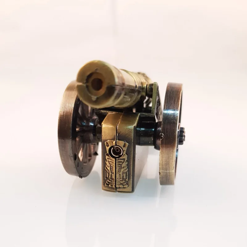 Toy Model Antique Bronze Cannon Inflatable Lighter Windproof Open Flame Turbine Gas Lighters No Gas