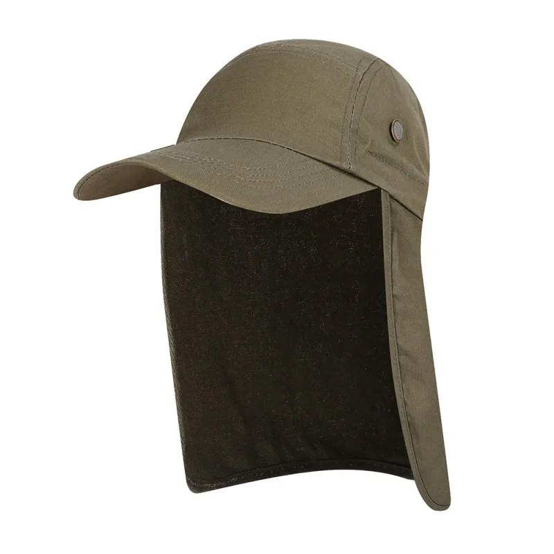 Casquette de pêche ajustable avec oreillette, couvre-rabat, pare-soleil pliant en maille, chapeau de sport étanche, 1 pièce