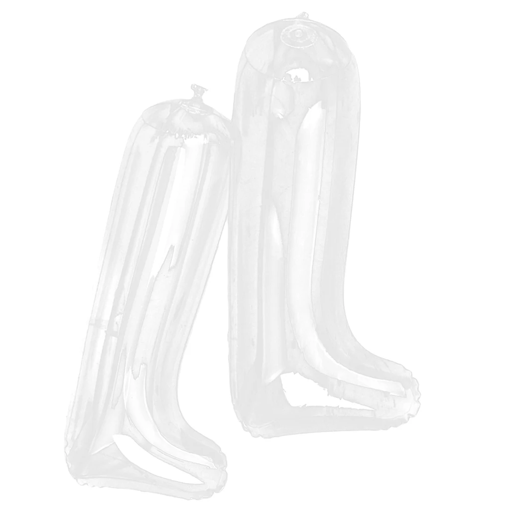 Zapatero inflable de plástico, insertos moldeadores de árbol, soporte de pie, accesorios de ropa para botas de media pantorrilla, transparente, 30cm