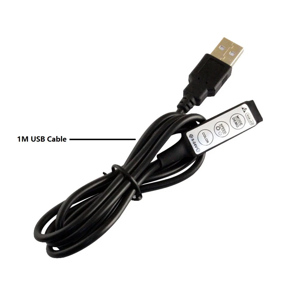 USB RGB LED Controller 5V DC Mini 3 Keys with 1M USB Cable for 5V RGB LED Strip Light 4 PIN LED Controller USB