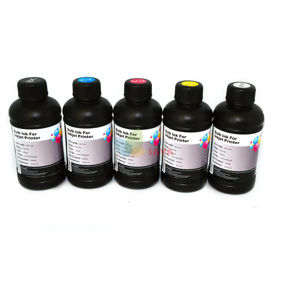 

Saya 250ml/Bottle UV Ink Bottle For Epson L800 L805 L1800 R290 R300 1390 1400 1410 1430 1500W R3000 DX5 DX7 Universal UV Printer