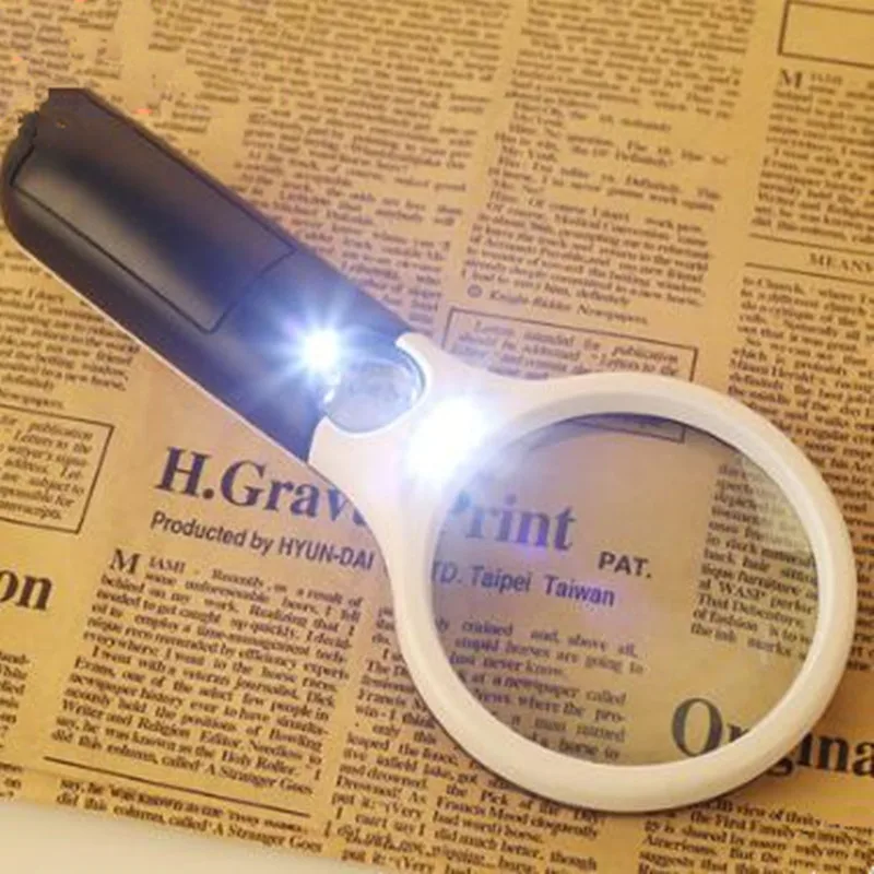 10 Times ABS Magnifying Glass For Reading Handheld Backlit Magnifier With LED Light lupa con luz led