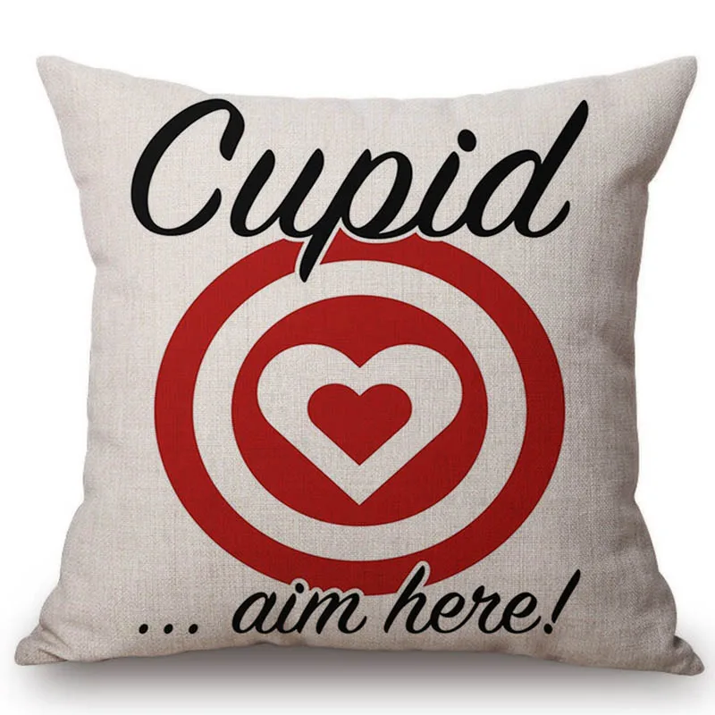 Funny Comic Valentine's Day Theme Home Decorative Sofa Throw Pillow Cover Humorous Anime Cupid Aim Cushion Cover Case Car Pillow