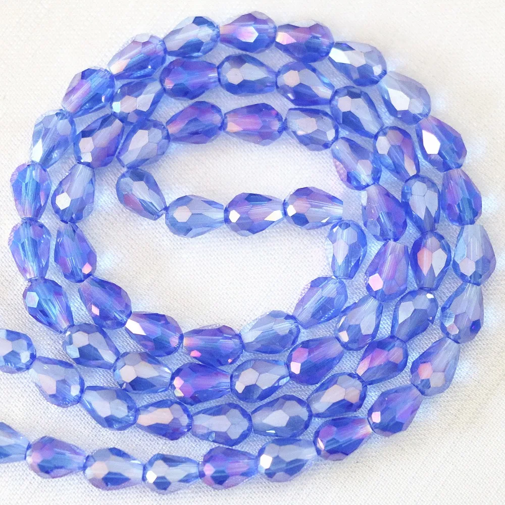 Hot sale fashion arrival 5x7mm waterdrop teardrop faceted crystal glass quartz Newly loose beads 70pcs B1171