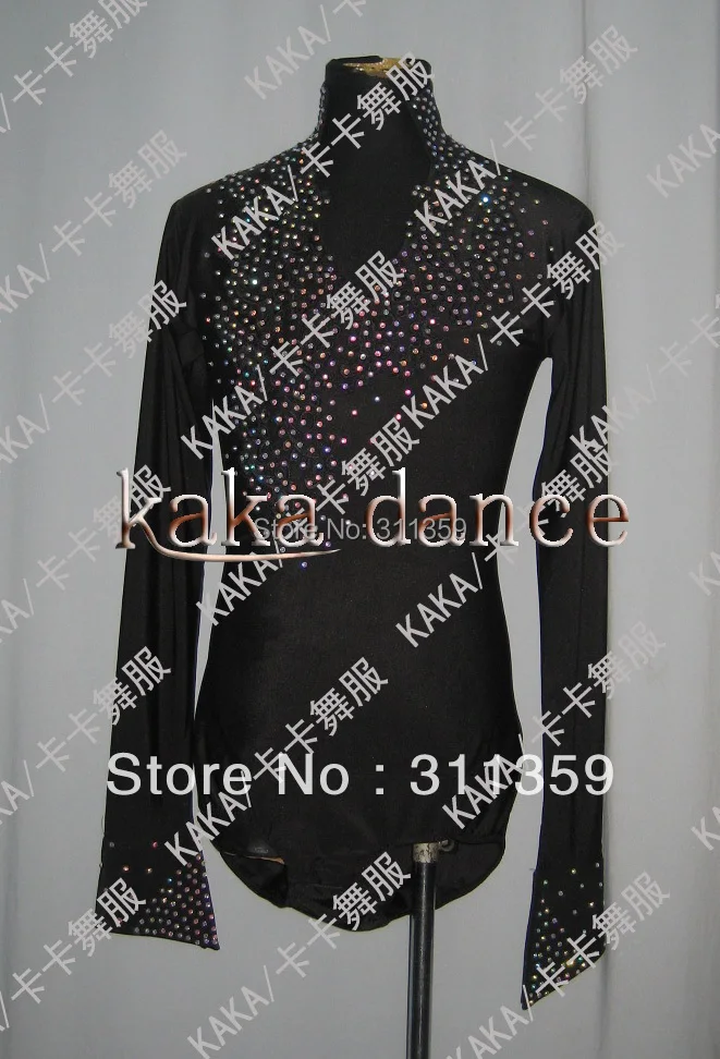 

Man suit 100% New shine stones Competition Man's latin shirt-KAKA-M052-Custom made size