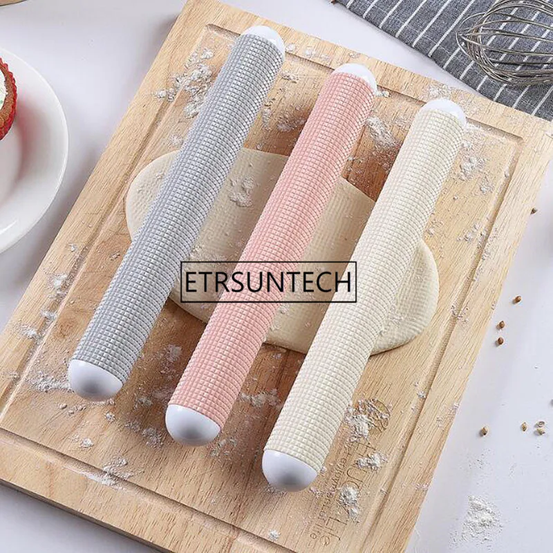 Plastic Embossing Rolling Pin Baking Pastry Roller Baguette Bread Toast Dumpling Dough Roller