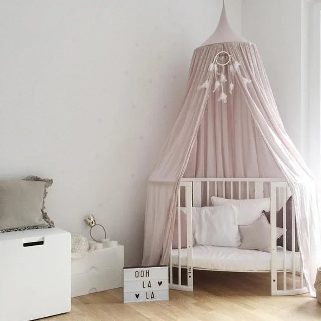 

New Cotton Crib Netting Kids Bed Curtain Hang Dome Mosquito Net Insect Bed Canopy Netting Curtain Photography Props Baby Tents