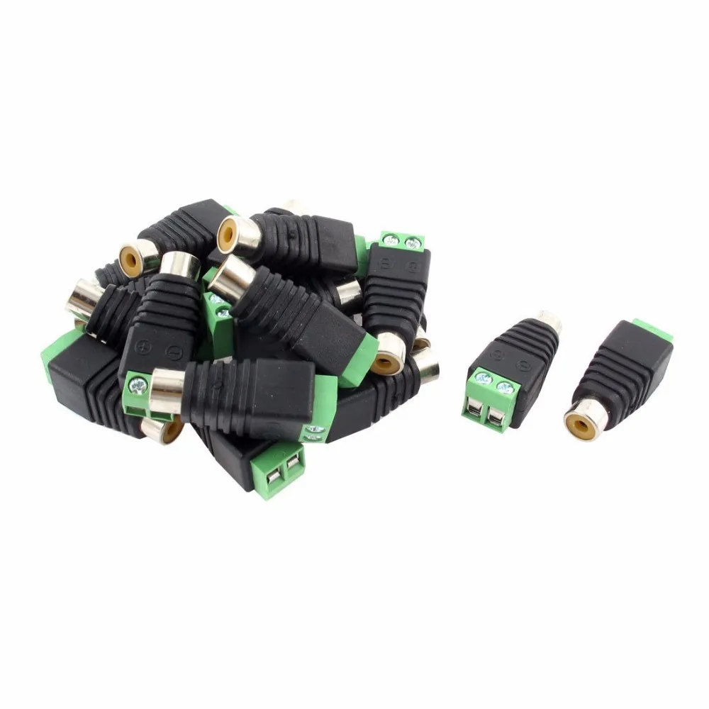 RCA connector AV Balun Phono Female RCA Jack adapter CAT5 to CCTV Camera retail cable Terminal Block to RCA wire connector