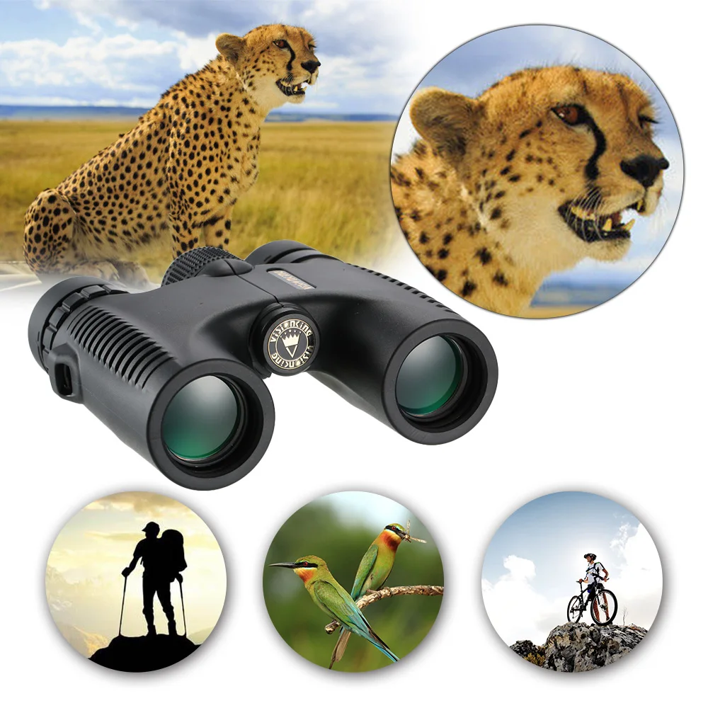 

Visonking 10x26 T Professional Binocular Telescope Long Range Spyglass Waterproof Camping Hunting Tools BAK4 Roof Guide Scope