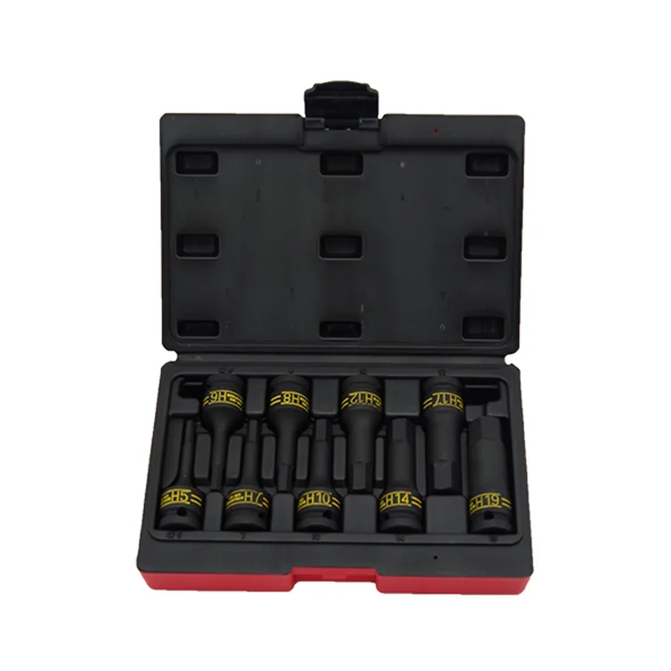 

TAIWAN manufactur 9pcs impact hex sockets bit set H5-H19 auto repair tools sockets adaptor