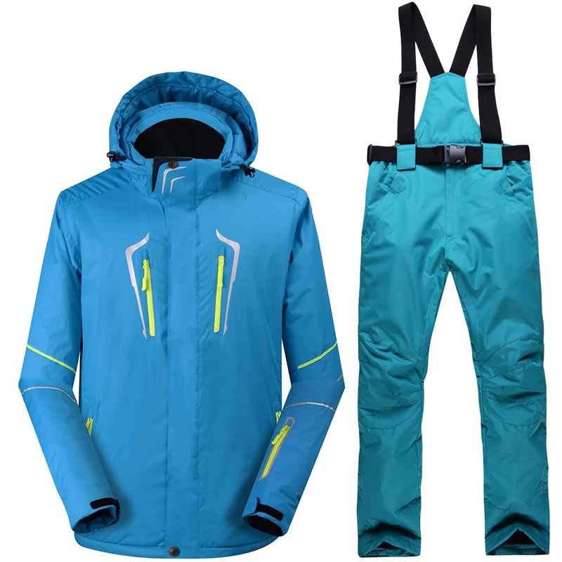 High-quality Male Solid Colors Warm Ski Suit Sets Jacket Waterproof Windproof Breathable Climbing Mountain Outdoor Ski Suit Coat