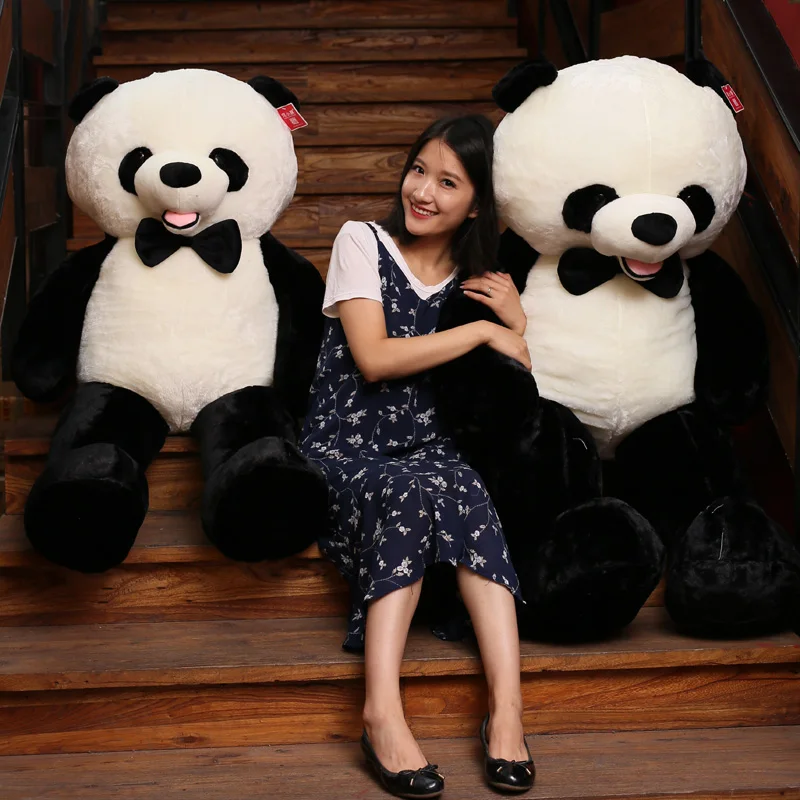 Dorimytrader Giant Panda Plush Toy Large Animal Pandas Doll Bear Pillow for Lover Children Gift Deco 100cm 120cm 140cm DY50584