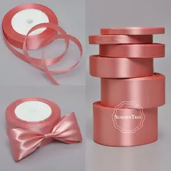 Coral 25yards 6mm 10mm 15mm 25mm 38mm  50mm Satin Ribbon Sash Gift Bow Handmade DIY Craft Wedding Party Supply Banquet Decor