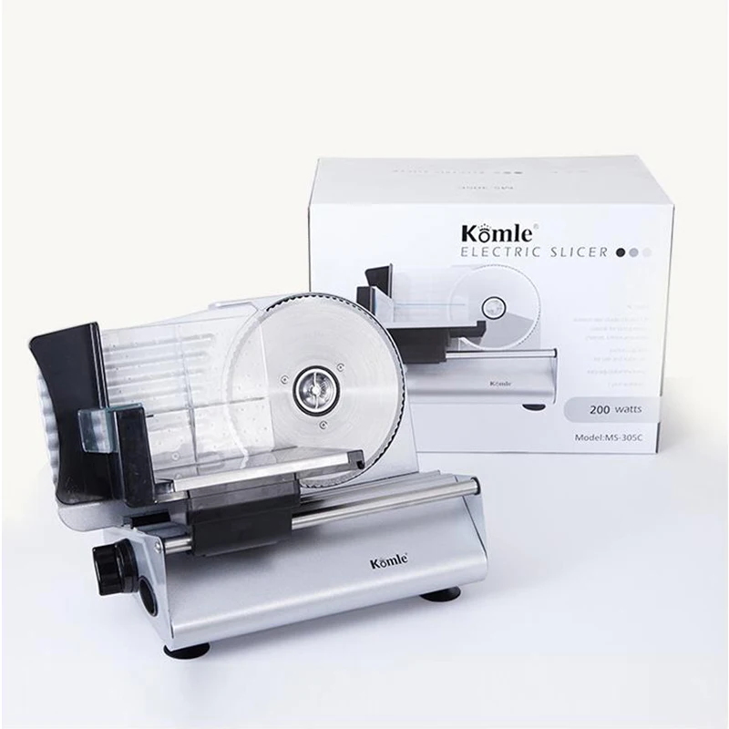 Rebanador eléctrico de carne para el hogar, rebanador de cordero y carne de res, pan, jamón, verduras, grosor ajustable, 0-22mm