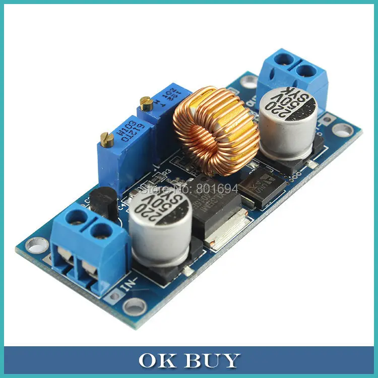 10Pcs/Lot   DC DC 4-38V To 1.25-36V 5A Adjustable Buck Module CC CV Voltage  Step Down Converter   LED Drive Battery Charger