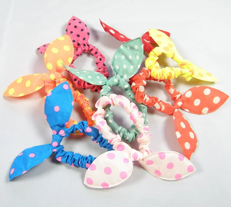 16 шт., милые Банни для маленьких девочек, заколки для волос с цветами, ободки для волос, шифоновые головные уборы в горошек, резинка для волос, украшения для волос