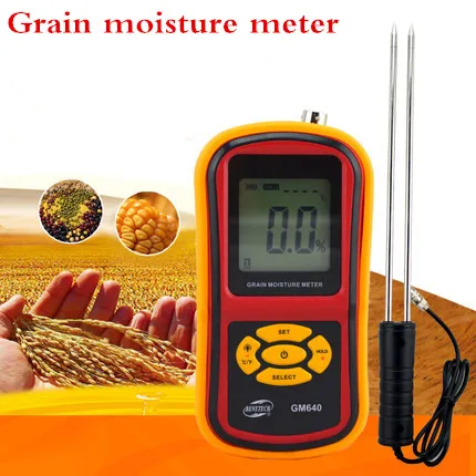 

Digital Grain Moisture Meter with Measuring Probe GM640 Portable LCD Hygrometer Humidity Tester for Corn Wheat Rice Bean Wheat