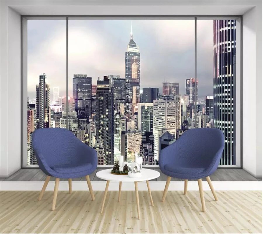 Beibehang papel de parede Custom tapete 3D stereo foto wandbild Europäischen moderne minimalistischen 3D fenster stadt landschaft tapete