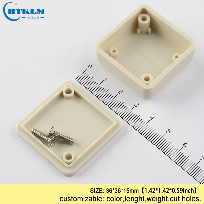 Small plastic project case DIY plastic housing for Electronics Enclosure abs Junction Box PCB desktop box 36*36*15mm