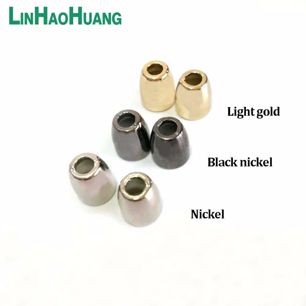 Wholesale 60pcs/lot metal zinc alloy bell stoppers cord ends lock Nickel/Black nickel/Light gold free shipping Bell-7MM