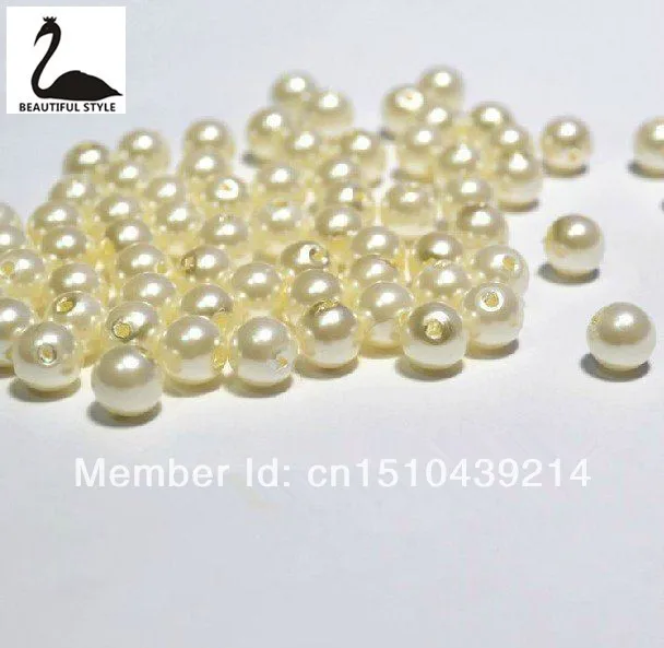 

100pcs DIY Pearl Loose Beads 14mm ABS Round Pearl beads Ivory Color