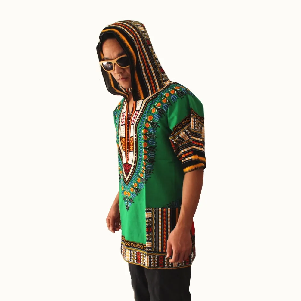 Mr Hunkle 2017New Design Dashiki Hoodies Loose African Print Dashiki Fabric Hood 100% Cotton Fashion Robe Clothing Unisex Kimono