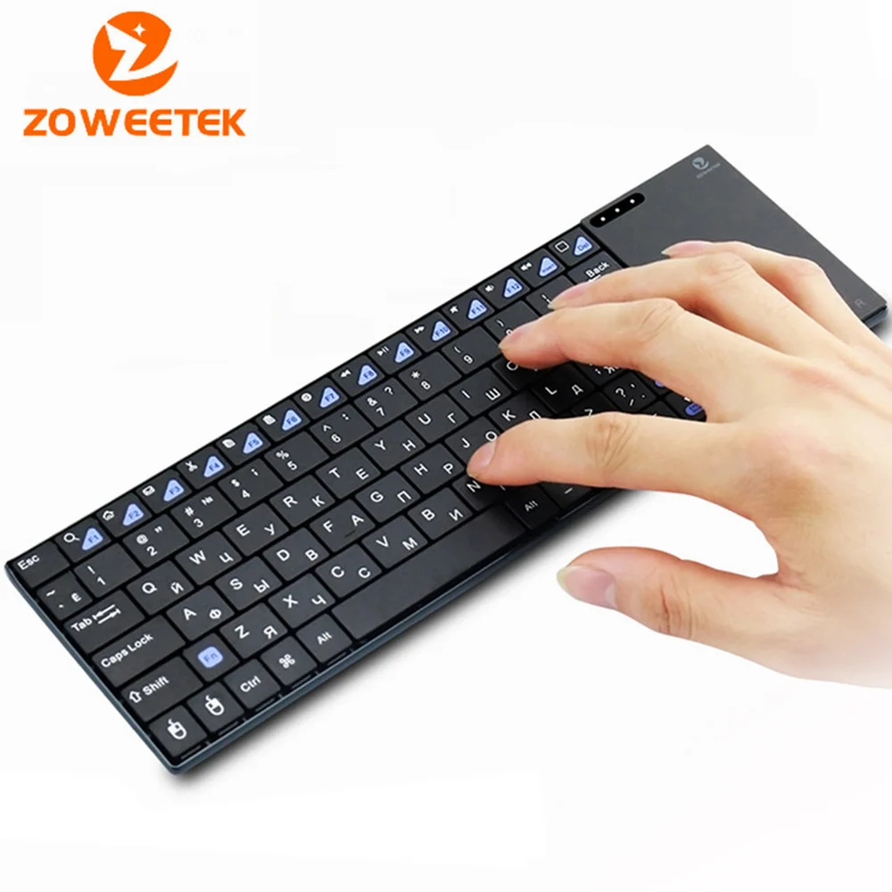 Genuine Zoweetek i12plus Spanish English German 2.4G wireless keyboard with touchpad mouse for PC Tablet Android TV Box IPTV