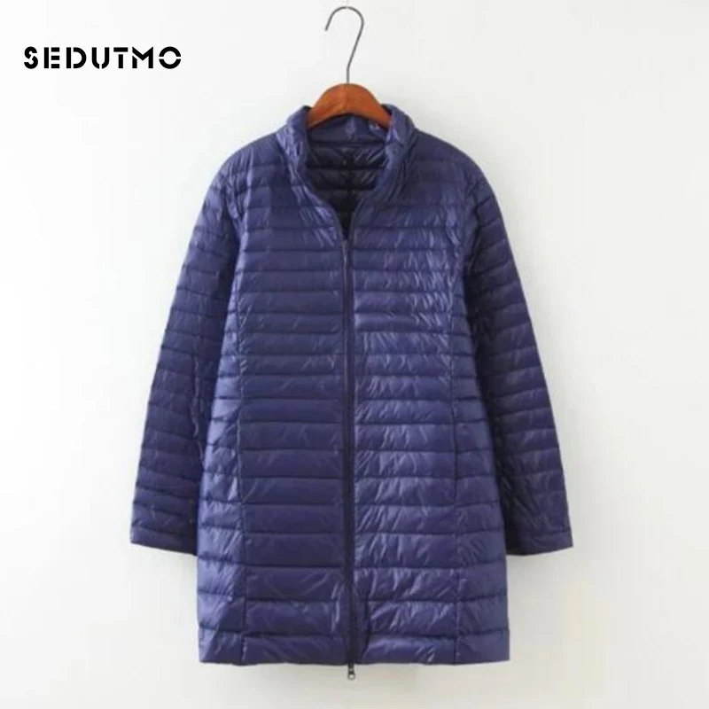 SEDUTMO Winter Down Jackets Women Long Ultra Light Duck Down Coat Slim Puffer Jacket  Autumn Parkas ED619