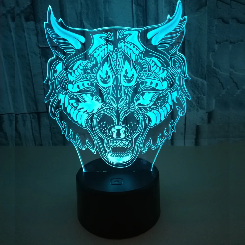 Leopard Face Touch 3d Nightlight Usb 3d Led Stereo Vision Led Night Light Novelty Luminaria De Mesa 3d Light Fixtures