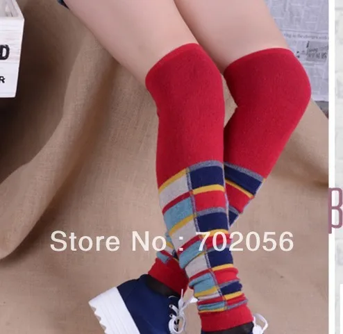 girl checker plaid rabbit fur wool  blend women long leg warmer Leg Shoes Ankle Warmer Boot Sleeves Cover 6 pairs/lot #3301