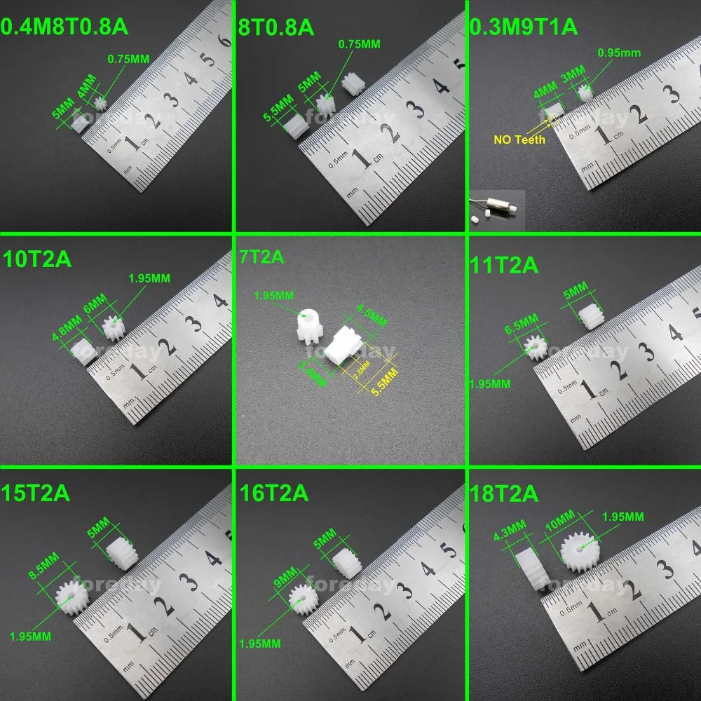 20 Teile/los Kunststoff Spur Getriebe Ritzel 0,3 M 0,4 M 0,5 M 0,3 0,4 0,5 Modulus Bohrung Loch 0,8 MM 1MM 2MM 7 8 9 10 11 12 13 14 15 16 18 Zähne