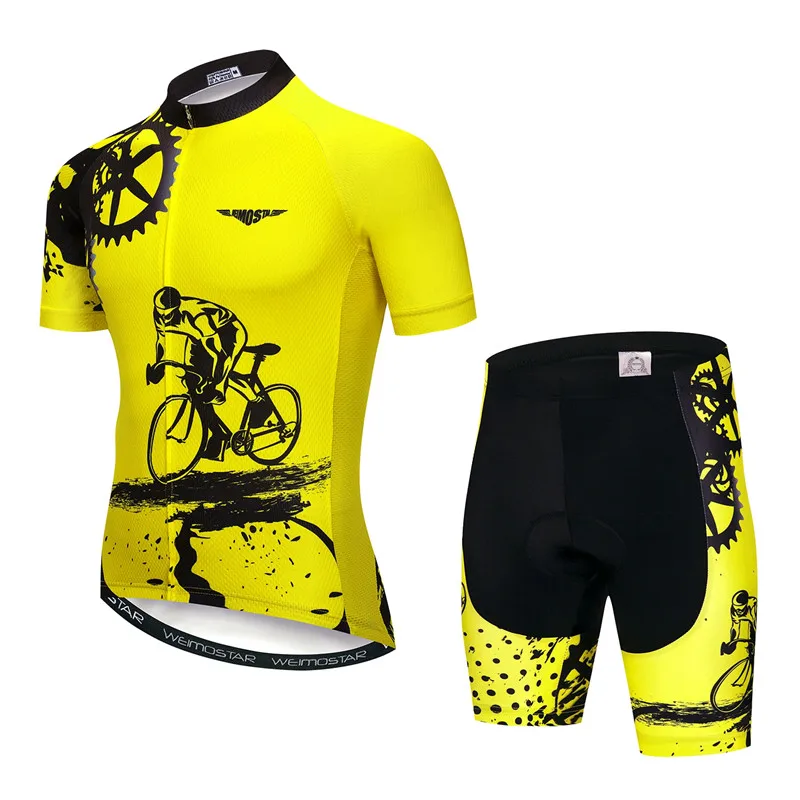 Weimostar 2024 Pro Team Cycling Jersey Set Men Mountain Bike Clothing Summer MTB Bicycle Wear Clothes Anti-UV Cycling Clothing