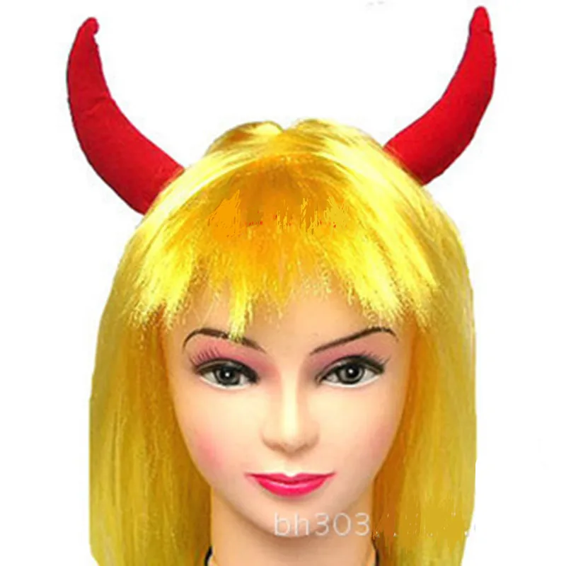 Synthetic Hell Devil Cosplay Headwear Halloween Demon Anime Costumes Carnival Christmas Purim Stage Show Nightclub Party Dress